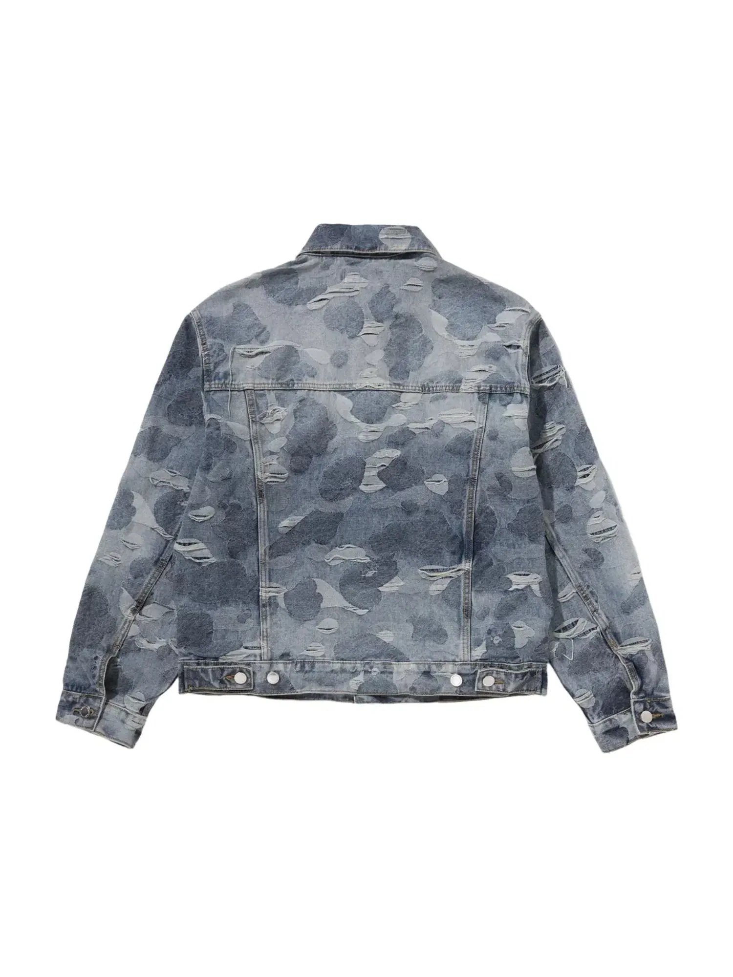 Мужская куртка-джинсовка с камуфляжным жаккардом A Bathing Ape Solid Camo Jacquard Denim Trucker Jacket — изображение 2 из 3