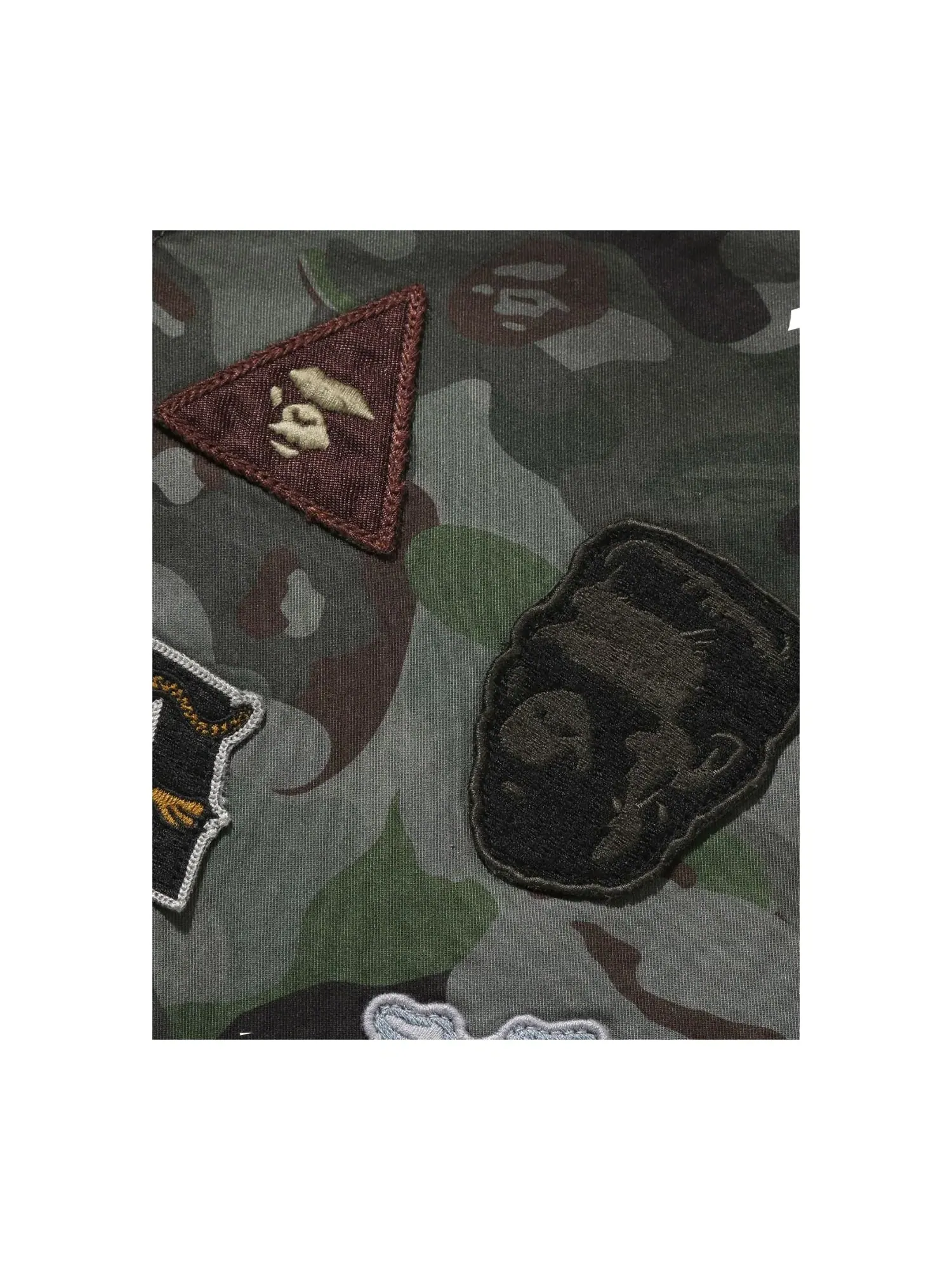 Мужская куртка с принтом Hybrid Camo Multi Badge A Bathing Ape — изображение 3 из 4, зеленый