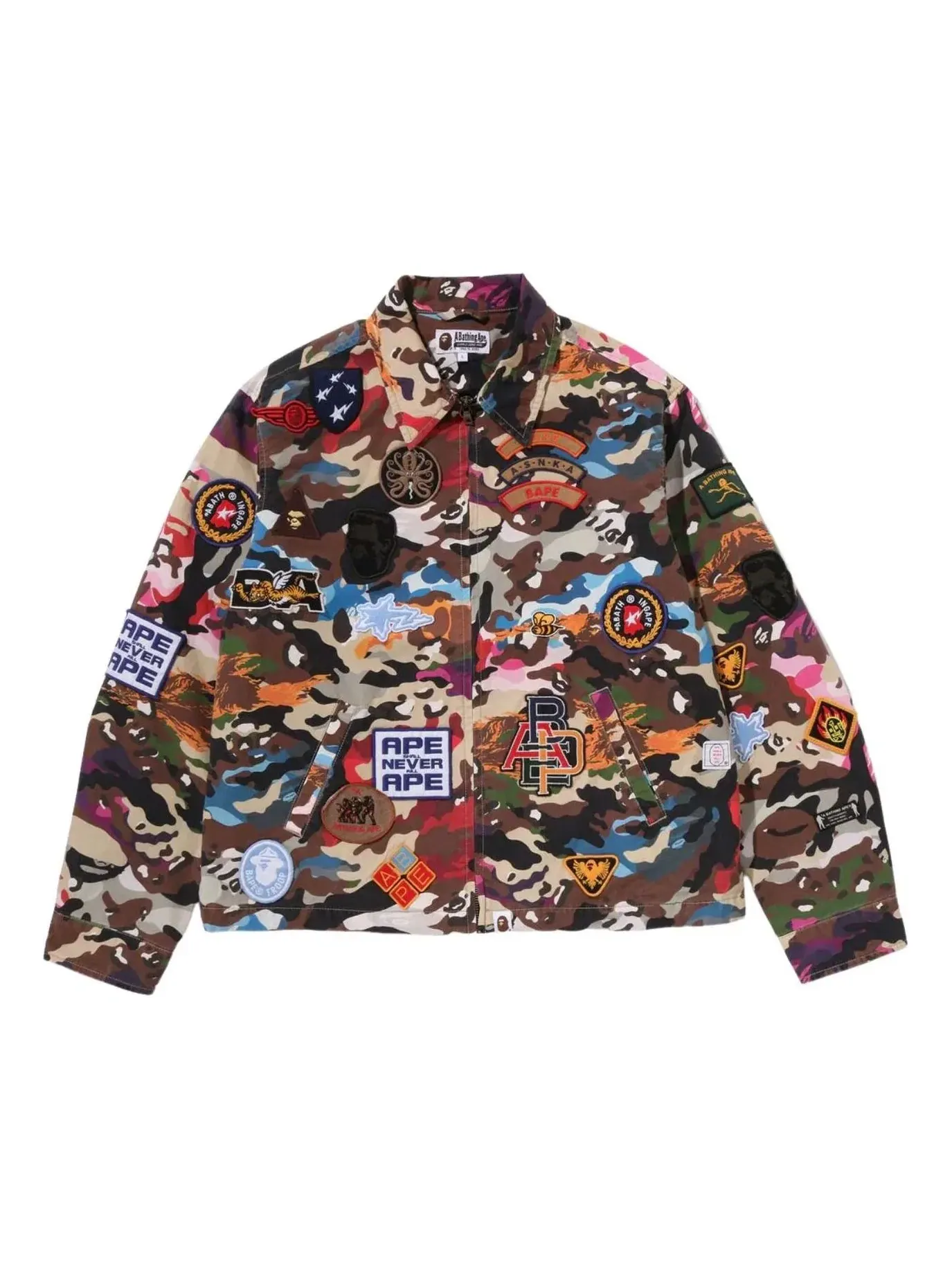 Мужская куртка с камуфляжным принтом A Bathing Ape Hybrid Camo Multi Badge — изображение 1 из 4, мульти