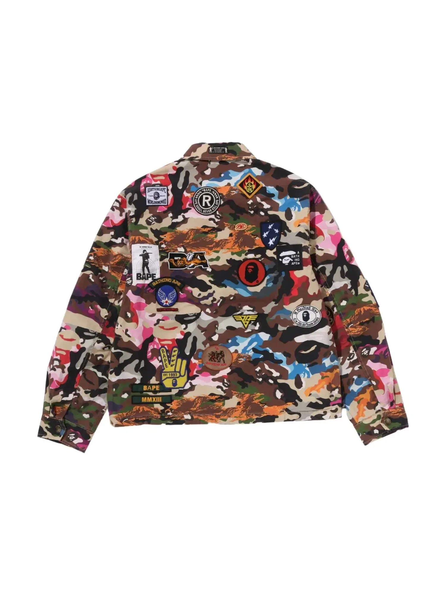 Мужская куртка с камуфляжным принтом A Bathing Ape Hybrid Camo Multi Badge — изображение 2 из 4, мульти