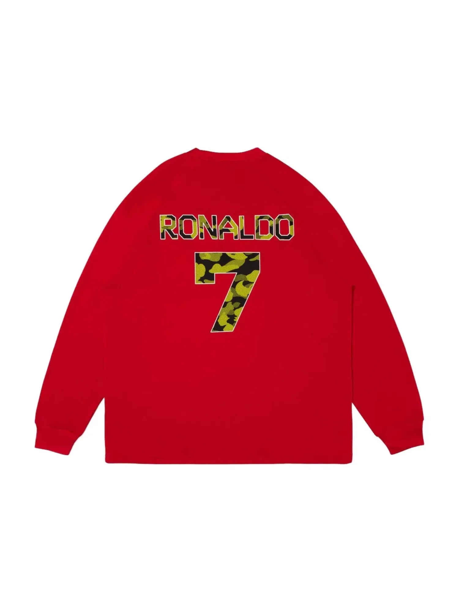 Мужская футболка-джерси с принтом A Bathing Ape x Cristiano Ronaldo CR7 Life Multi Logo Poly Relaxed Fit Jersey, красный