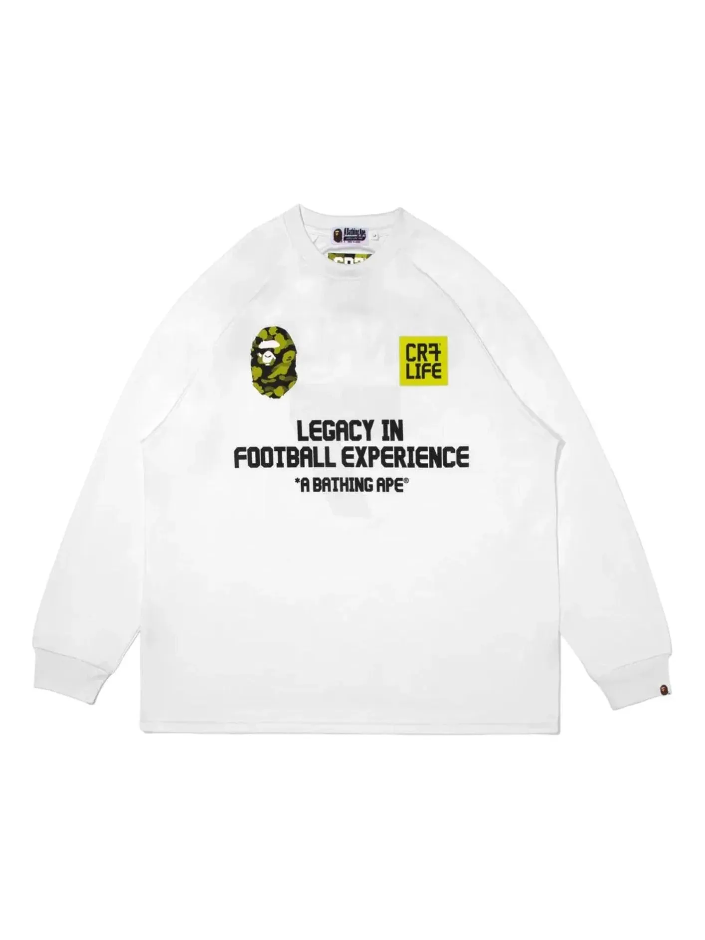Мужская футболка с принтом A Bathing Ape x Cristiano Ronaldo CR7 Life Multi Logo Poly Relaxed Fit Jersey — изображение 1 из 2