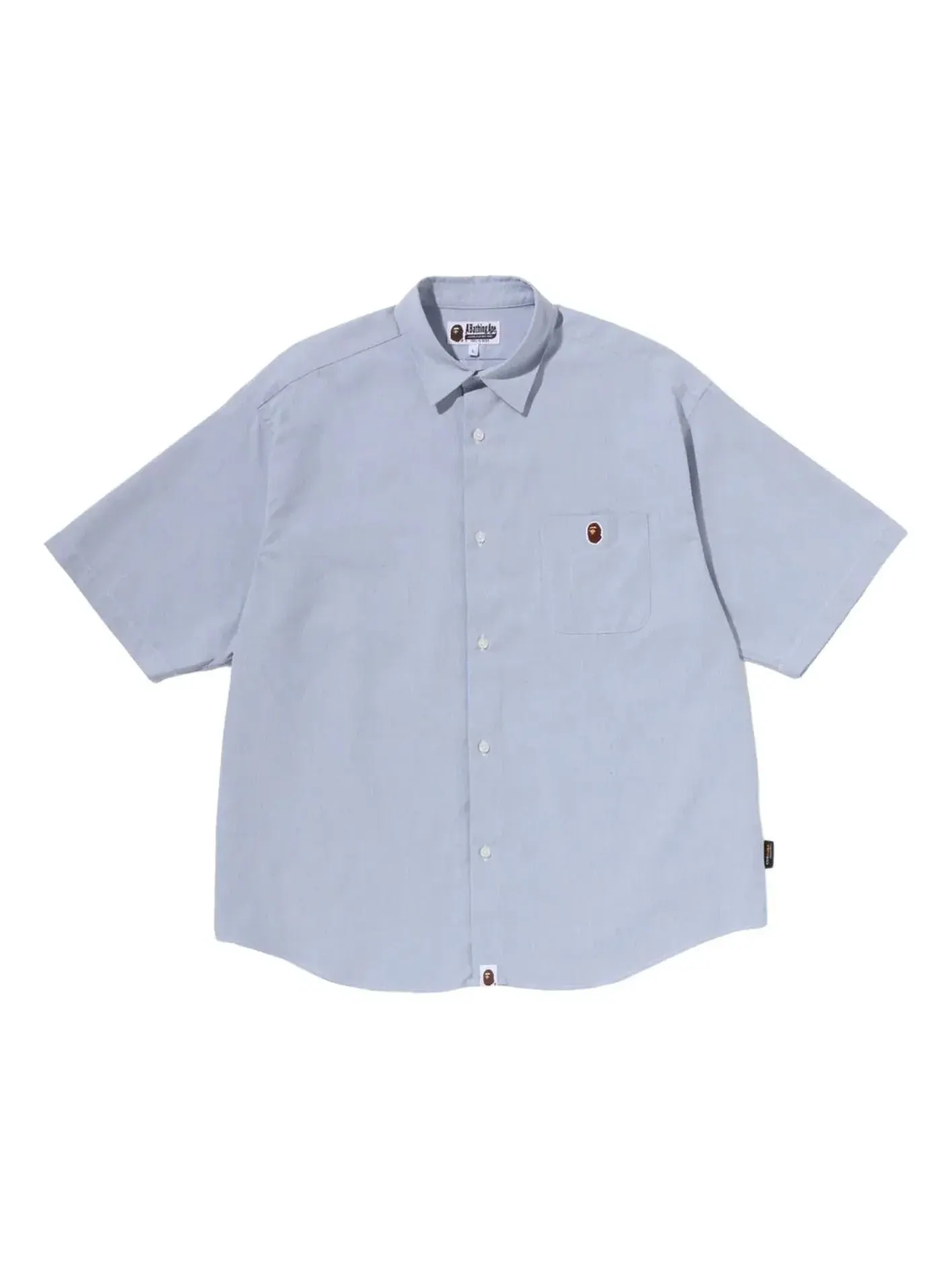 Мужская рубашка с принтом Big College Shirt A Bathing Ape — изображение 1 из 5, синий