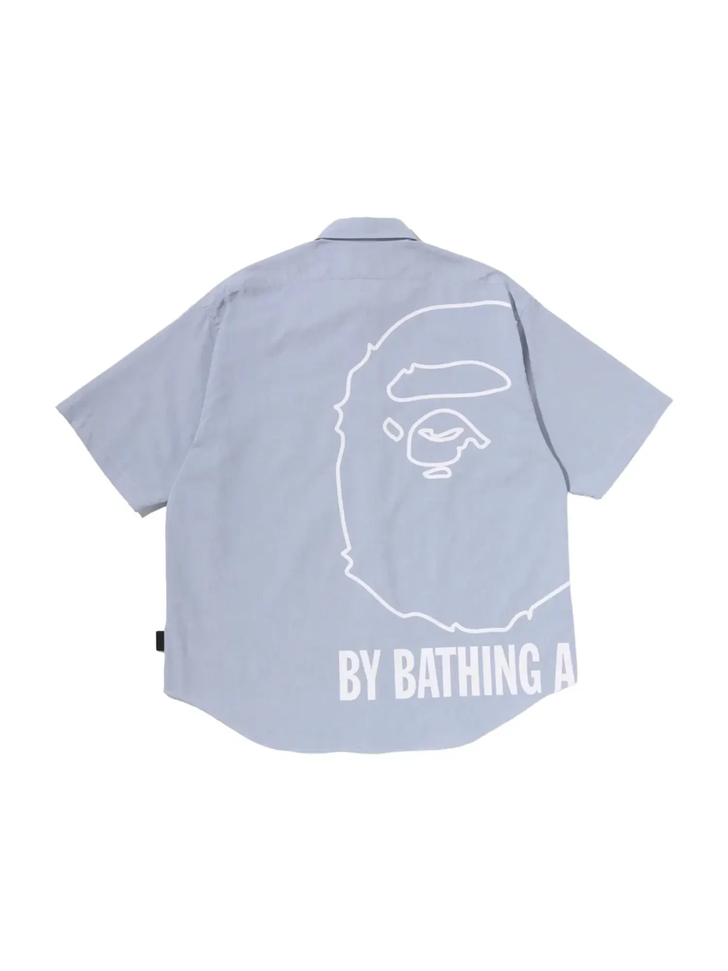 Мужская рубашка с принтом Big College Shirt A Bathing Ape — изображение 2 из 5, синий