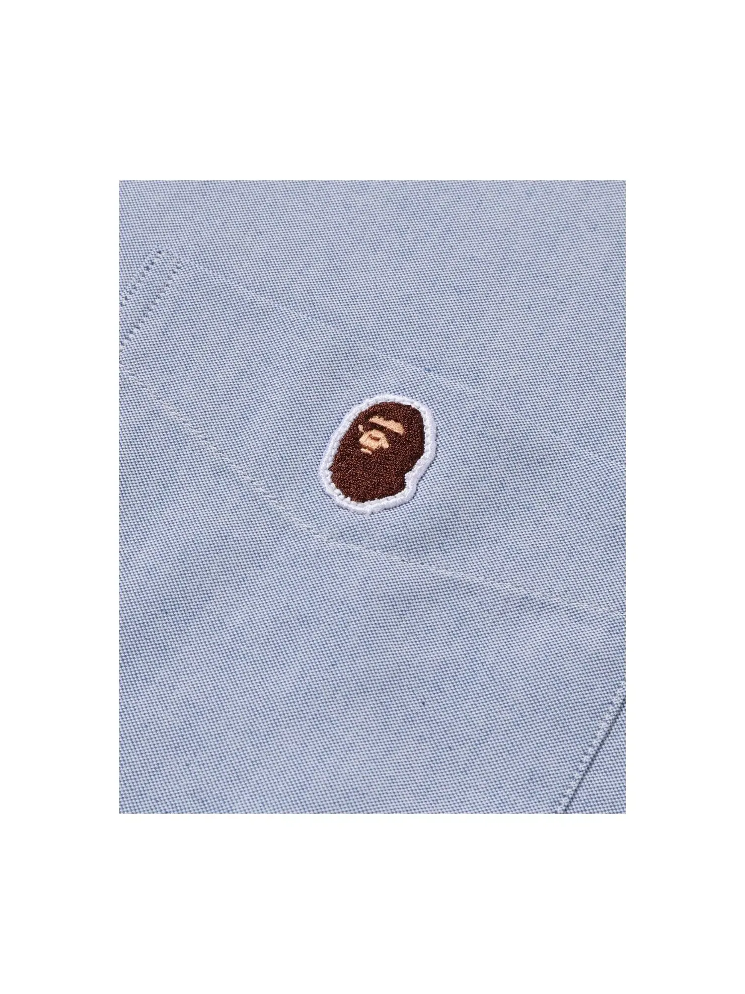 Мужская рубашка с принтом Big College Shirt A Bathing Ape — изображение 3 из 5, синий