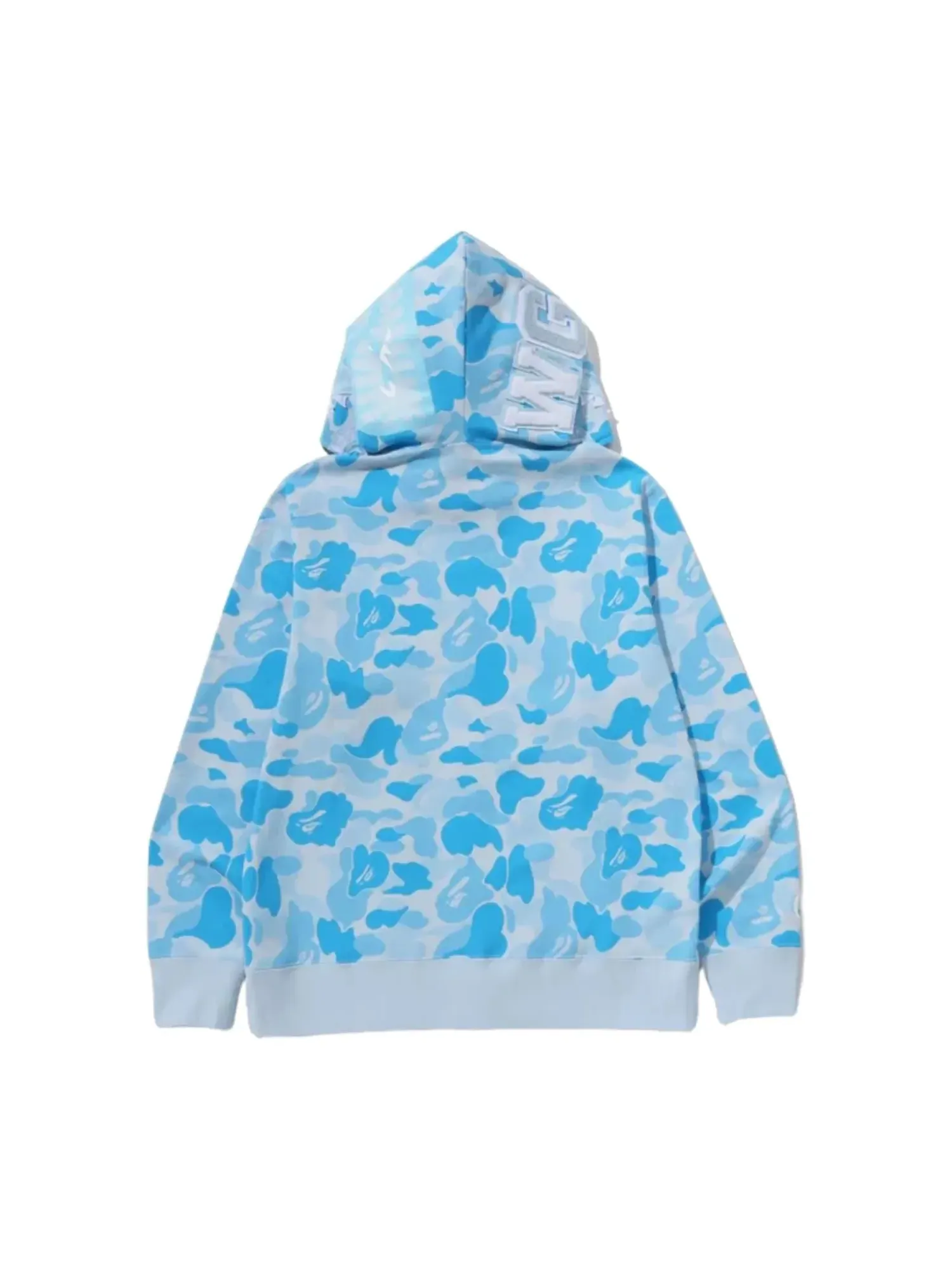Толстовка на молнии A Bathing Ape Icy Bape ABC Camo Shark Full Zip Hoodie 'Sax' — изображение 3 из 6, синий