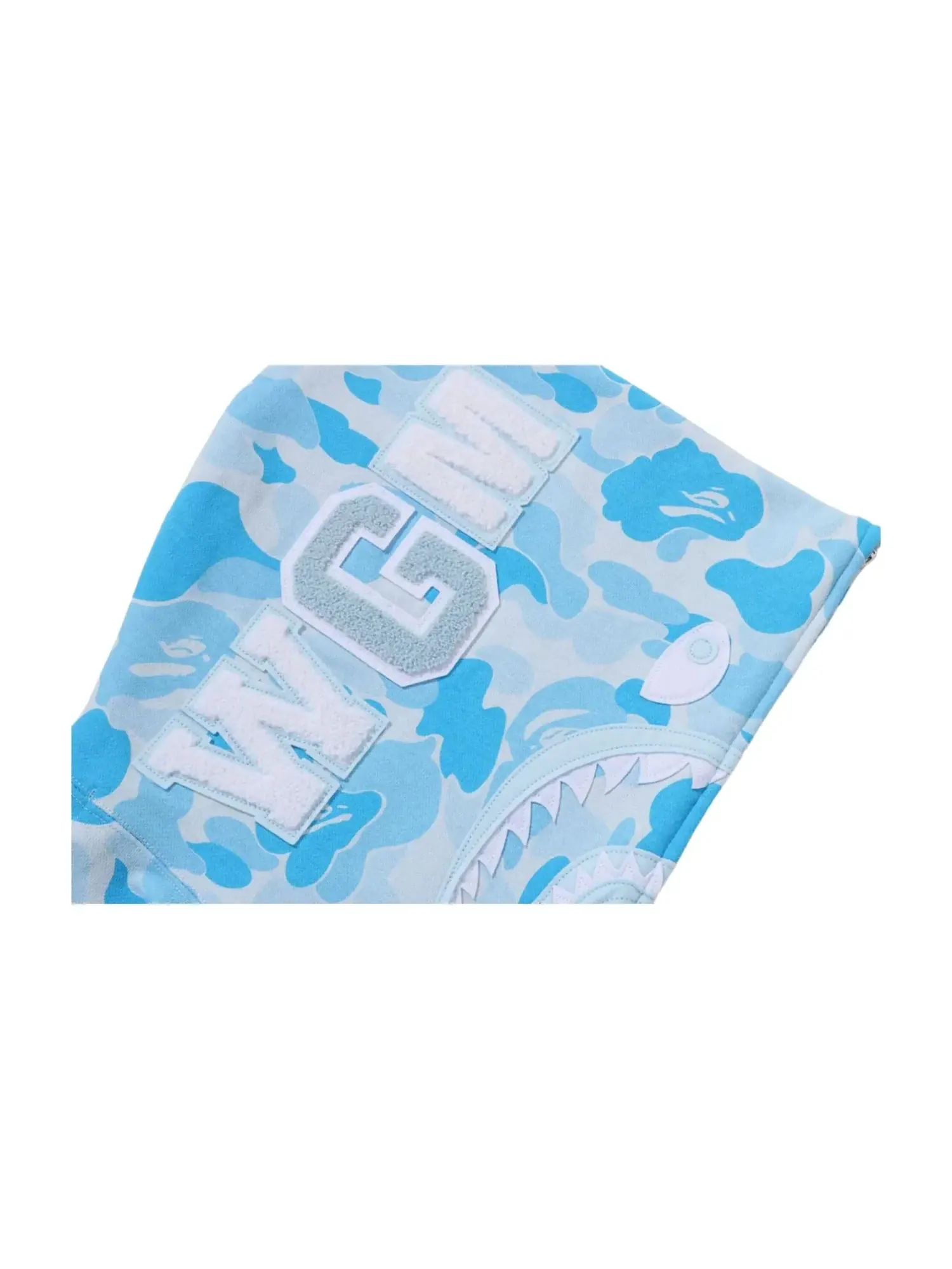 Толстовка на молнии A Bathing Ape Icy Bape ABC Camo Shark Full Zip Hoodie 'Sax' — изображение 4 из 6, синий