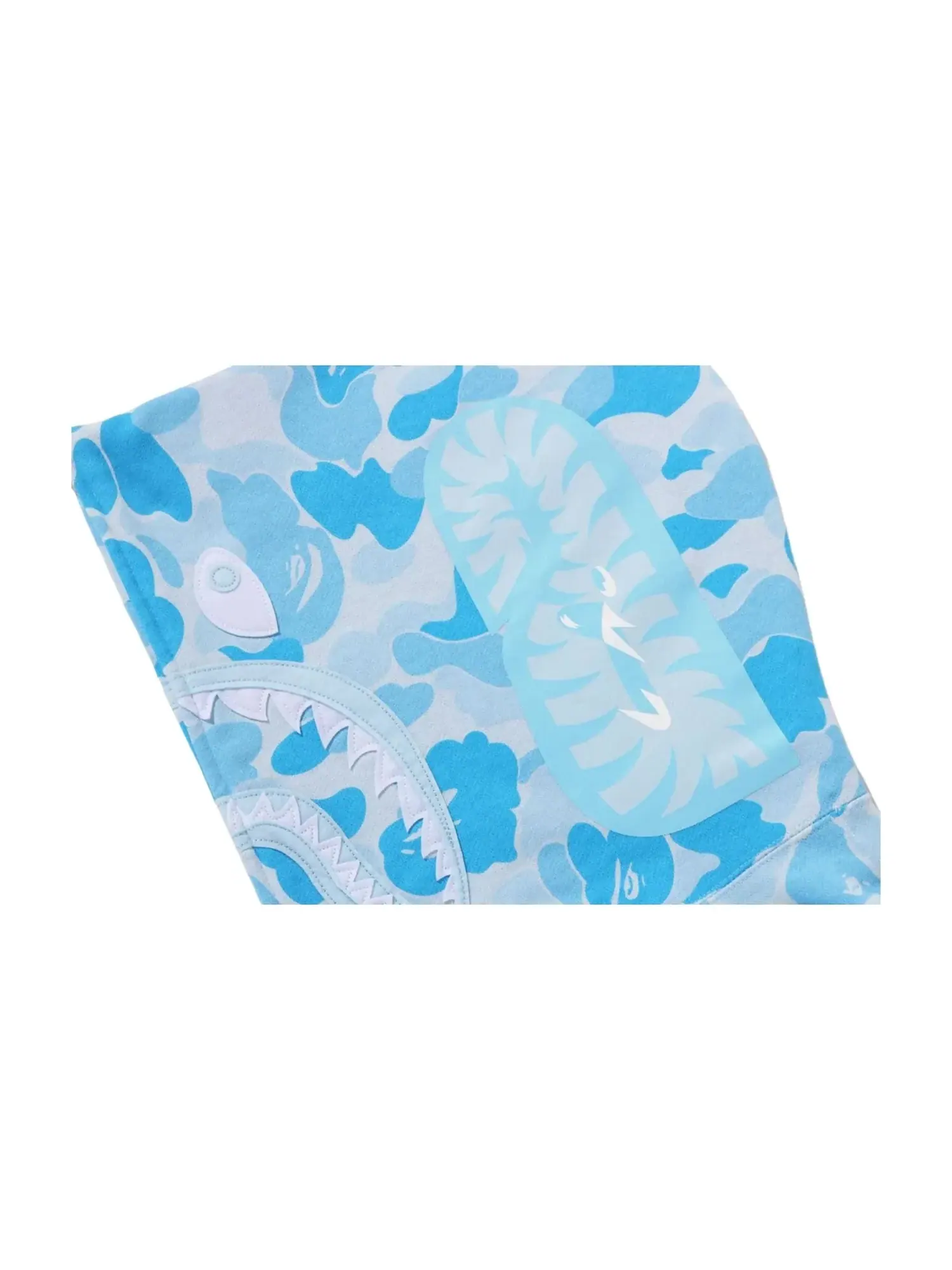 Толстовка на молнии A Bathing Ape Icy Bape ABC Camo Shark Full Zip Hoodie 'Sax' — изображение 5 из 6, синий