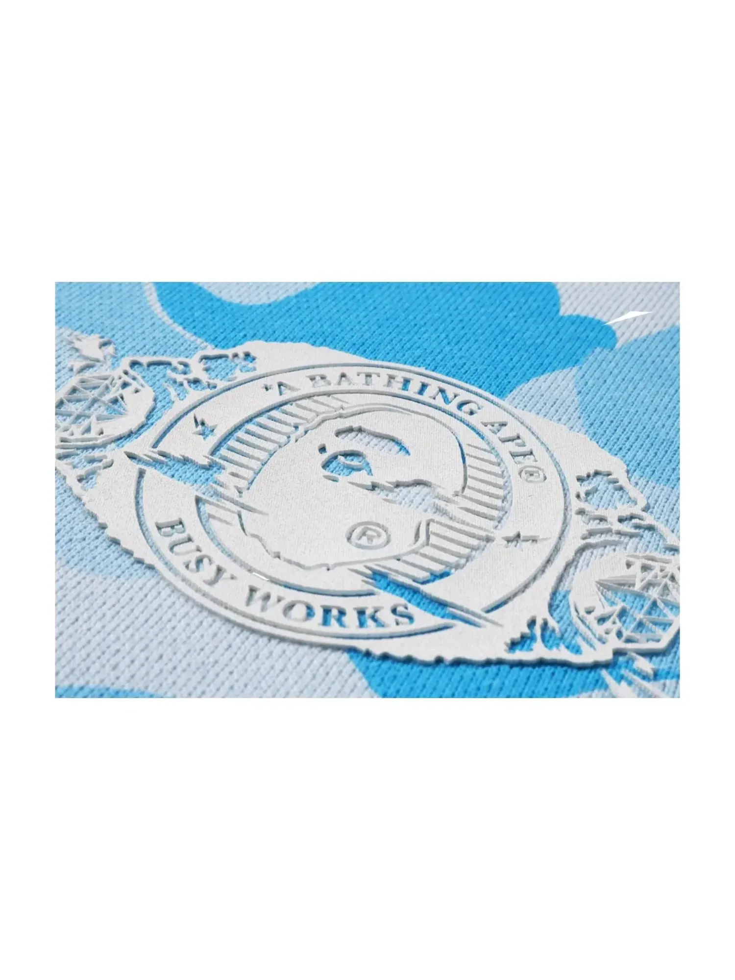 Толстовка на молнии A Bathing Ape Icy Bape ABC Camo Shark Full Zip Hoodie 'Sax' — изображение 6 из 6, синий