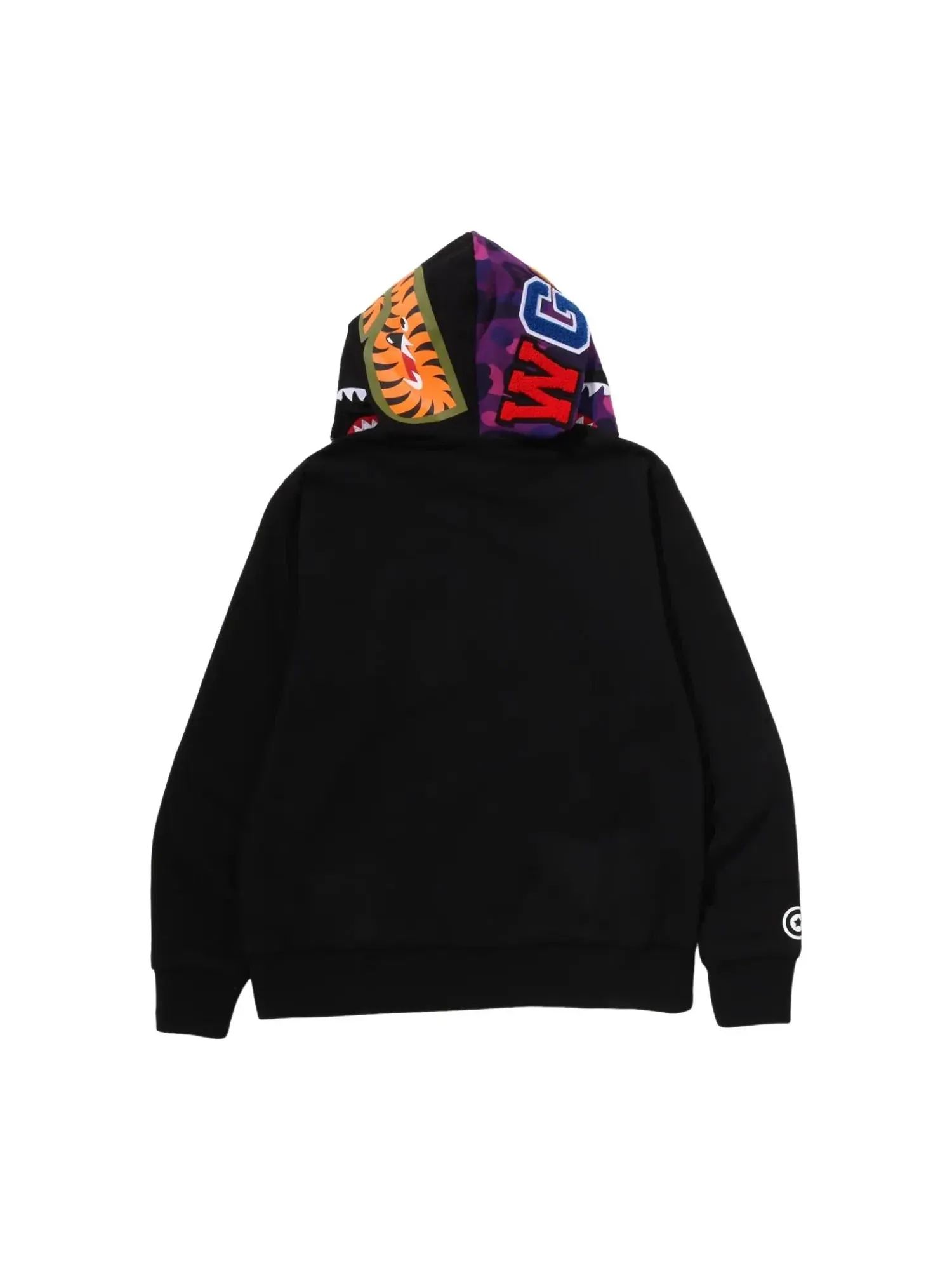 Мужское худи с принтом Color Camo Reversible Shark Full Zip A Bathing Ape — изображение 2 из 6, фиолетовый