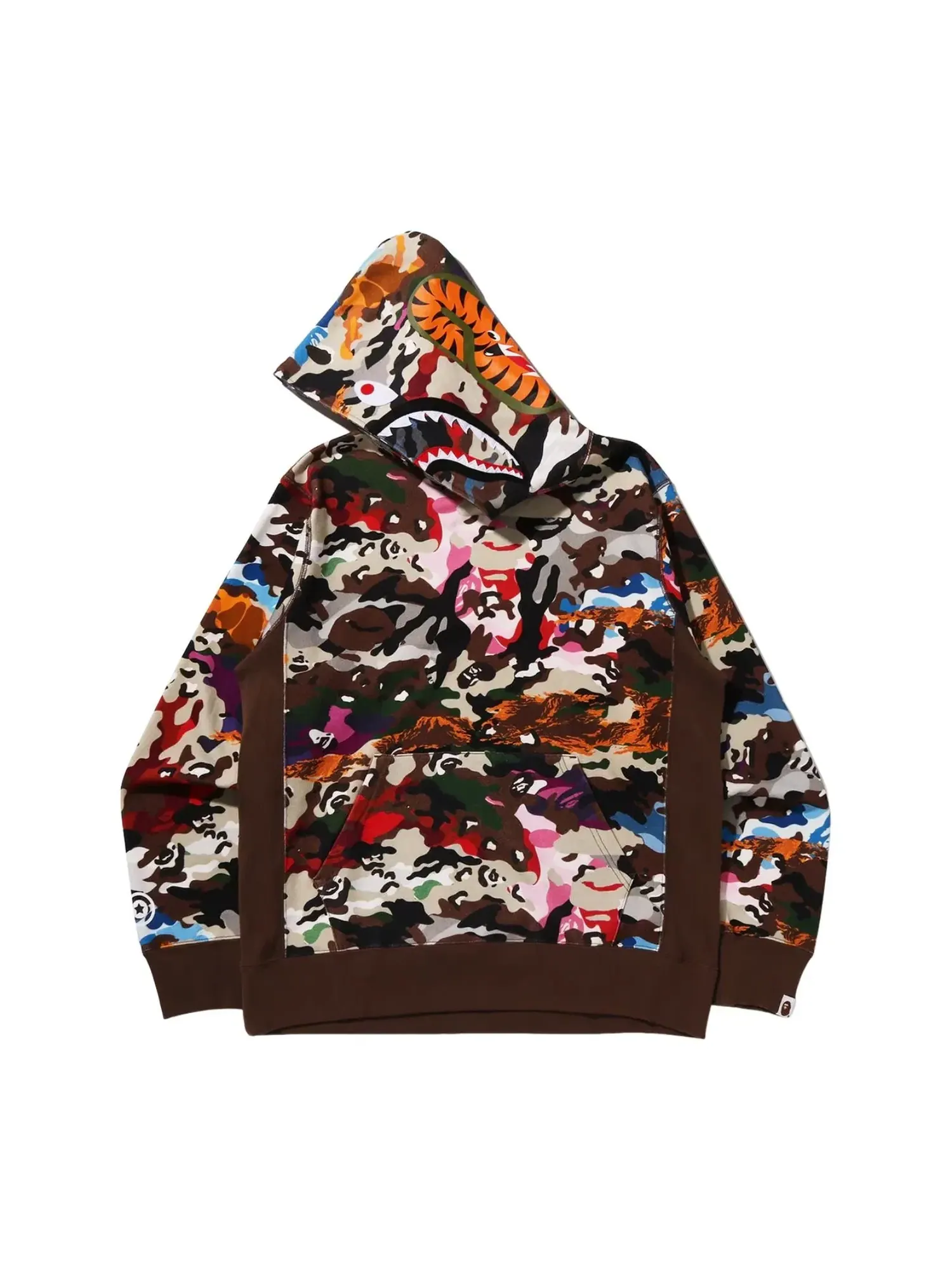 Мужское худи с камуфляжным принтом A Bathing Ape Hybrid Camo Shark Pullover Hoodie — изображение 2 из 3, мульти