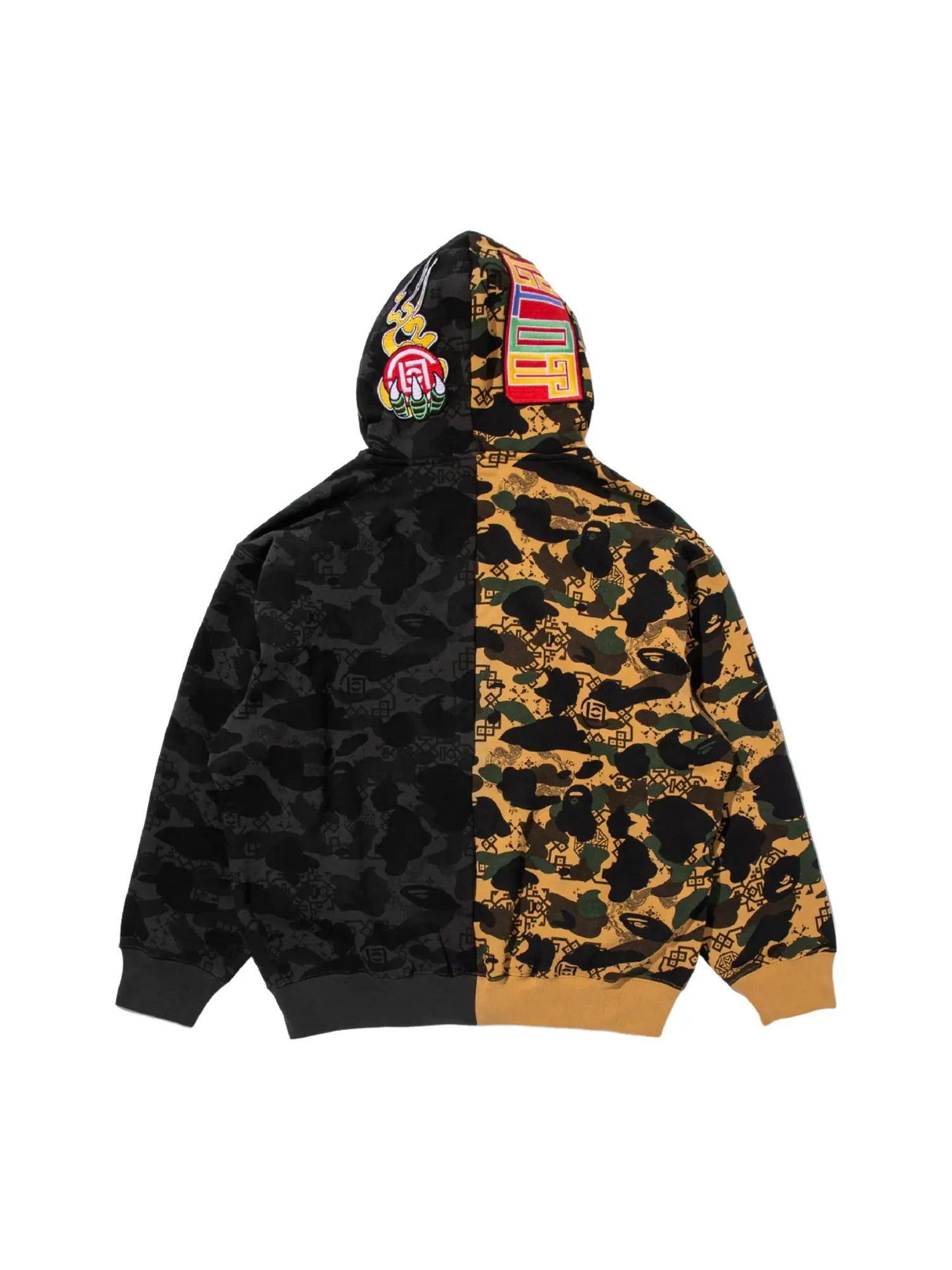 A Bathing Ape Худи BAPE X Clot Camo Split Shark Relaxed Fit Full Zip Hoodie — изображение 5 из 5, черный