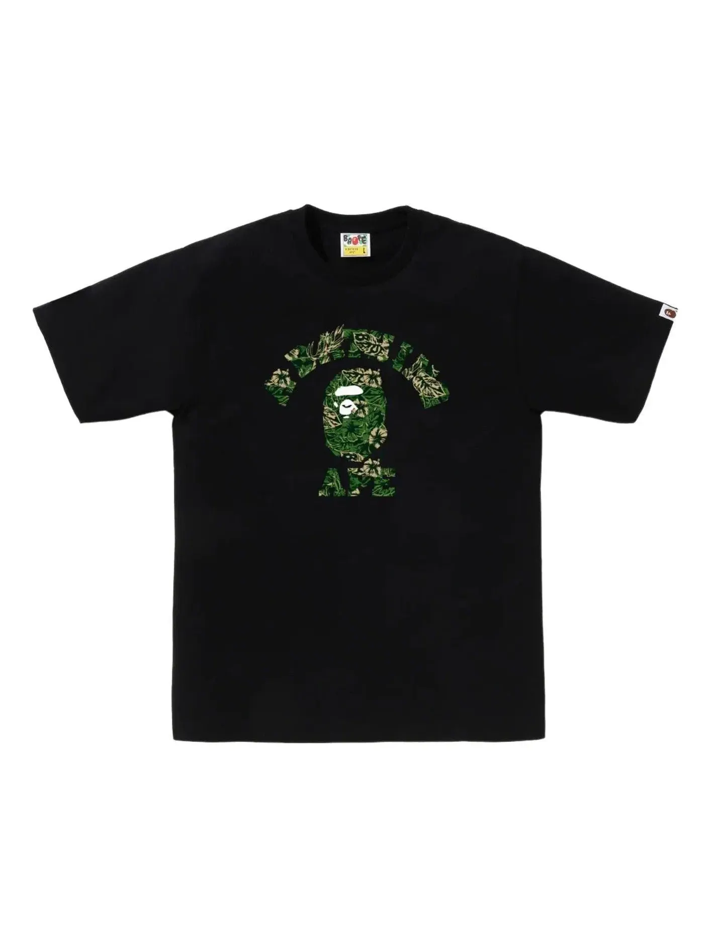Мужская футболка с принтом Palm Resort Camo College A Bathing Ape — изображение 1 из 1, черный