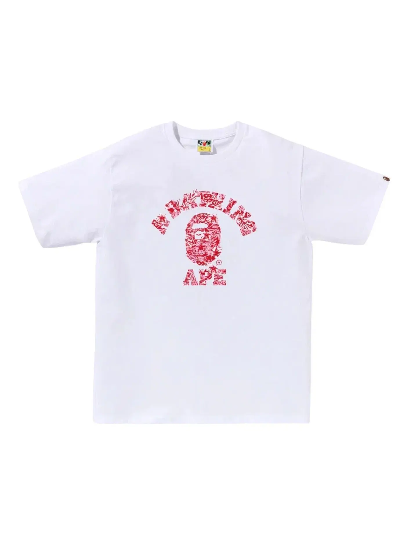Мужская футболка с принтом Palm Resort Camo College A Bathing Ape — изображение 1 из 1, белый