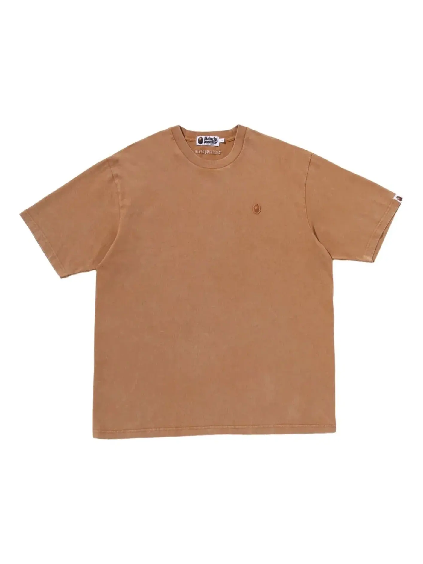 Мужская футболка с принтом A Bathing Ape Garment Dyed One Point Relaxed Fit T-Shirts — изображение 1 из 4, коричневый
