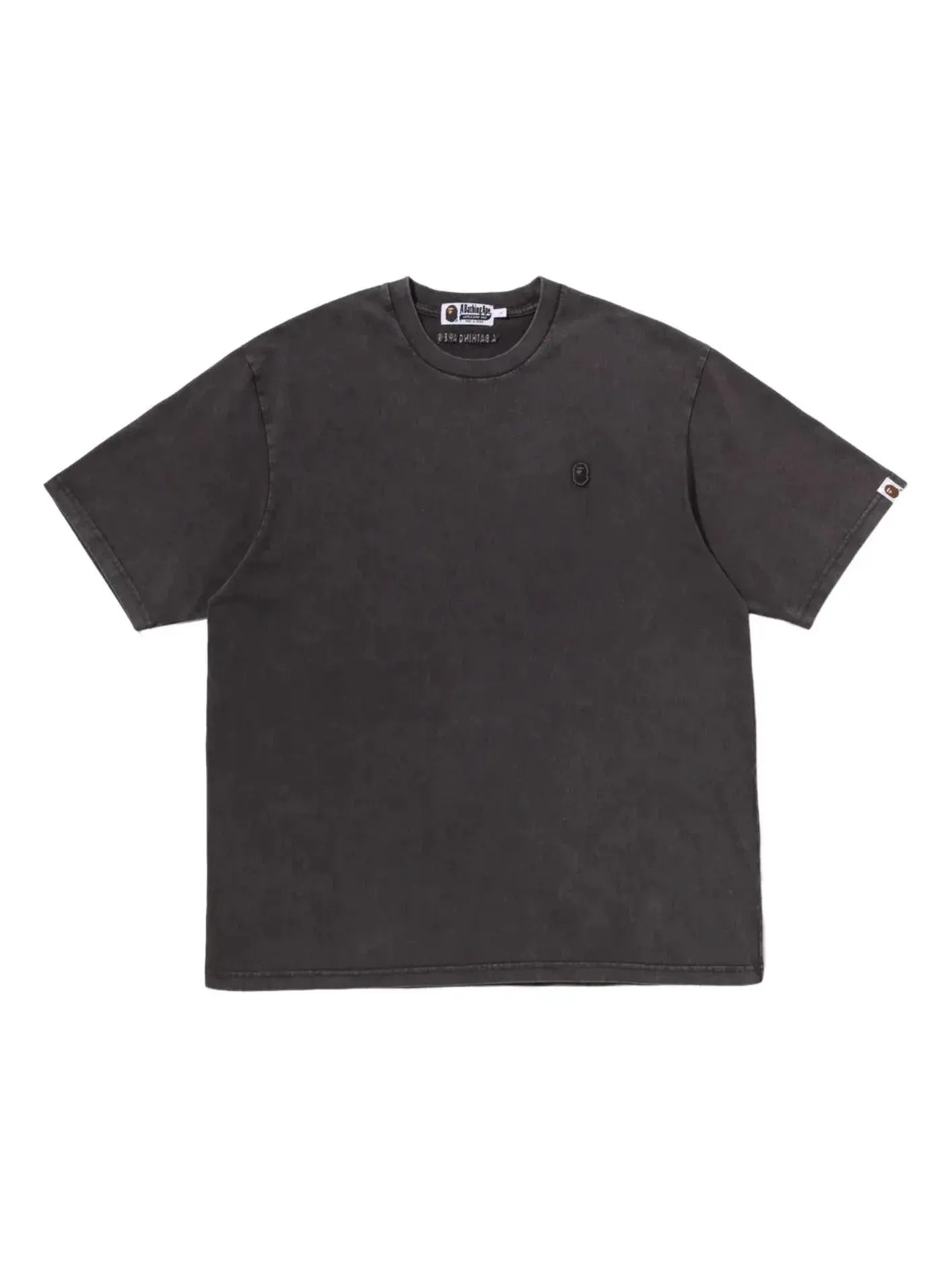 Мужская футболка с принтом A Bathing Ape Garment Dyed One Point Relaxed Fit — изображение 1 из 4, черный