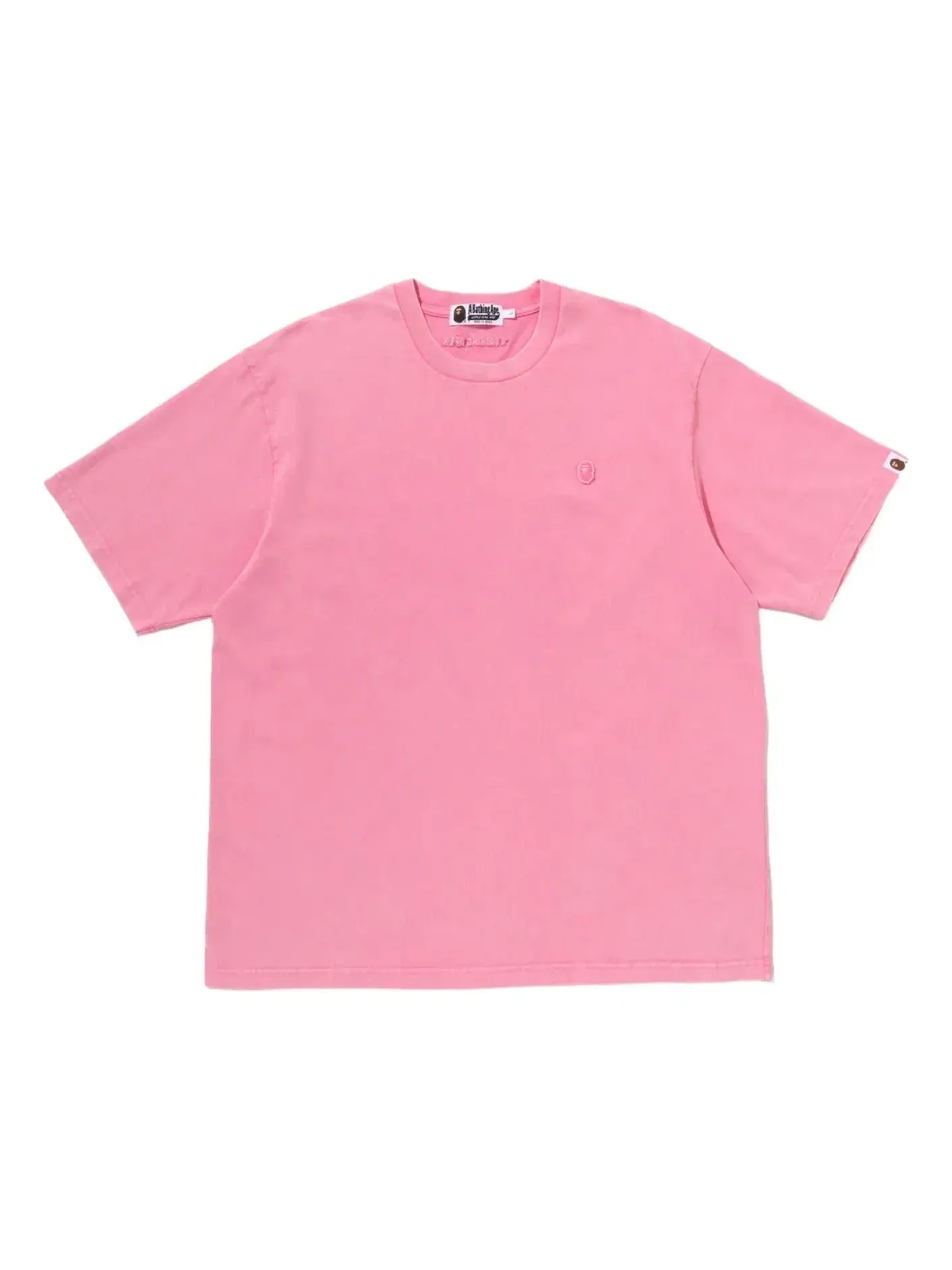Мужская футболка с принтом A Bathing Ape Garment Dyed One Point Relaxed Fit T-Shirt — изображение 1 из 4, розовый