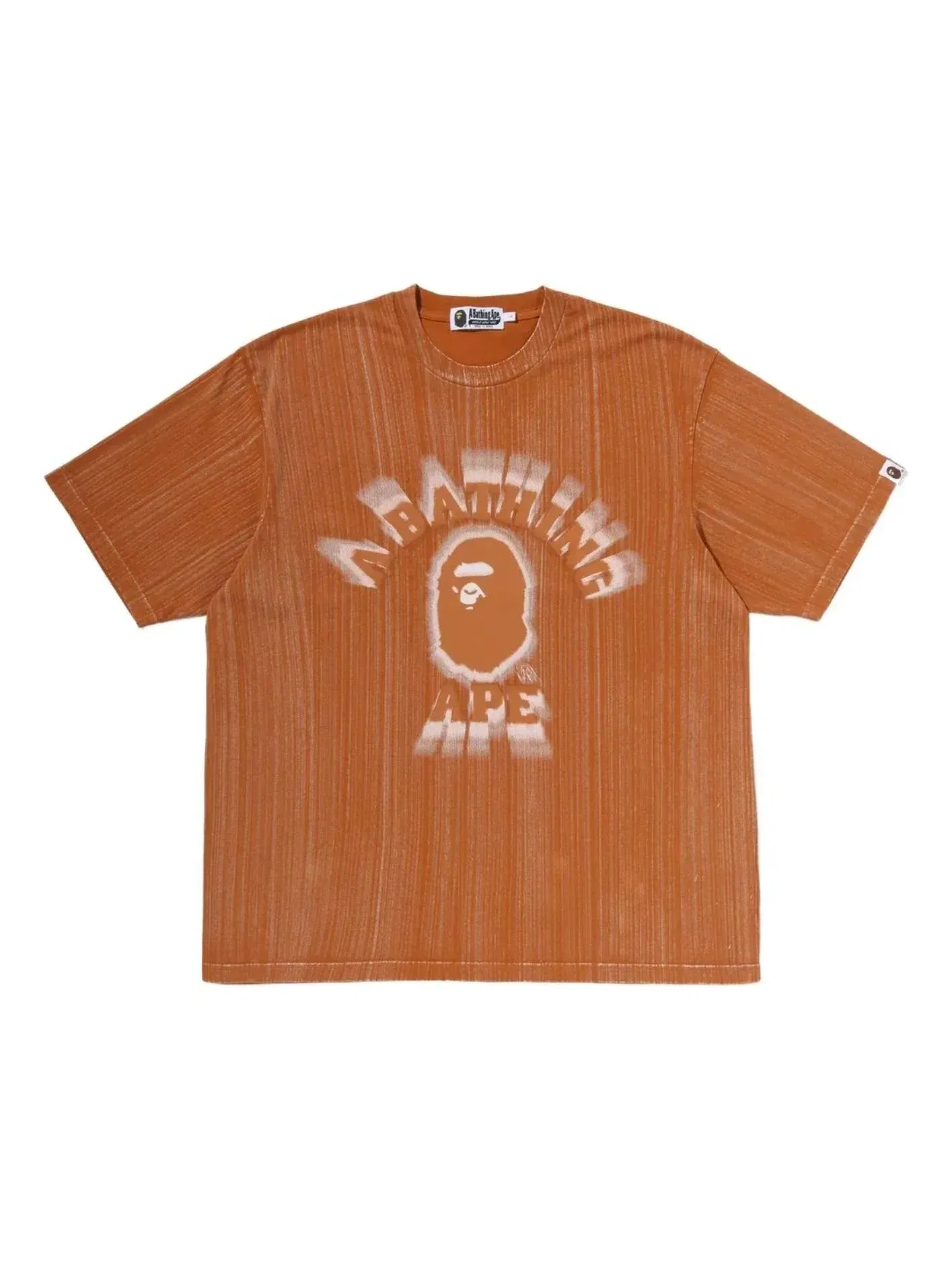 Мужская футболка свободного кроя Brush College A Bathing Ape — изображение 1 из 3, коричневый
