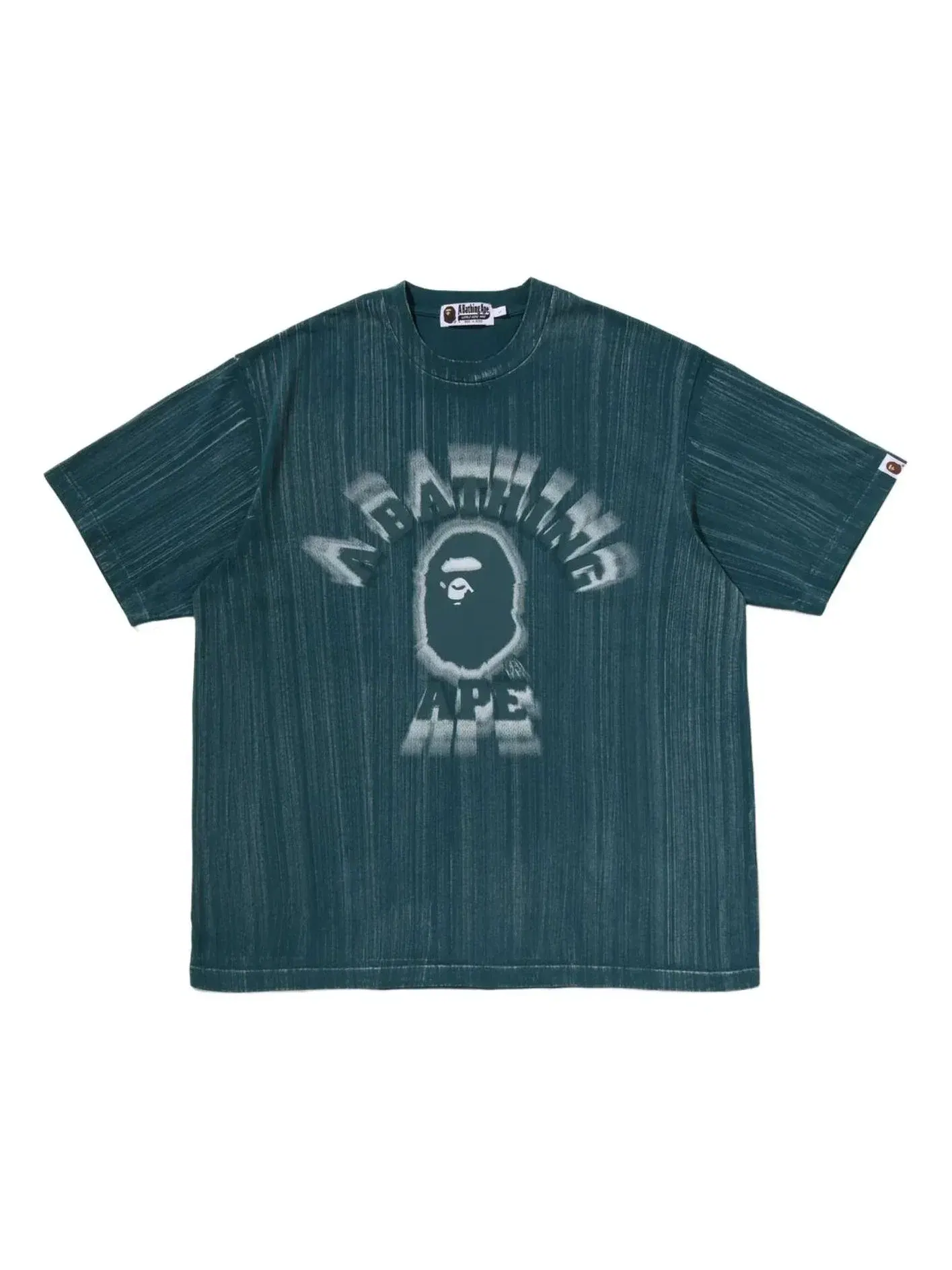 Мужская футболка с принтом A Bathing Ape Brush College — изображение 1 из 3, зеленый