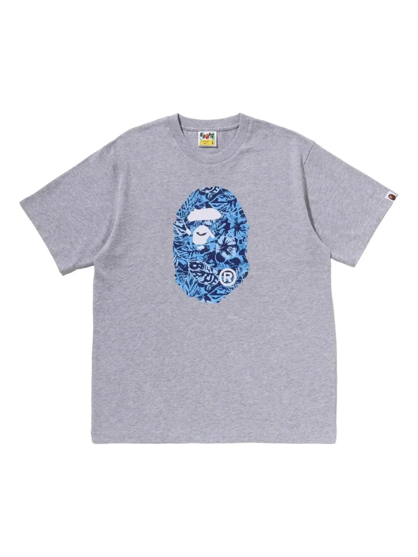 Мужская футболка с принтом A Bathing Ape Resort Ape Head Relaxed Fit — изображение 1 из 2, серый