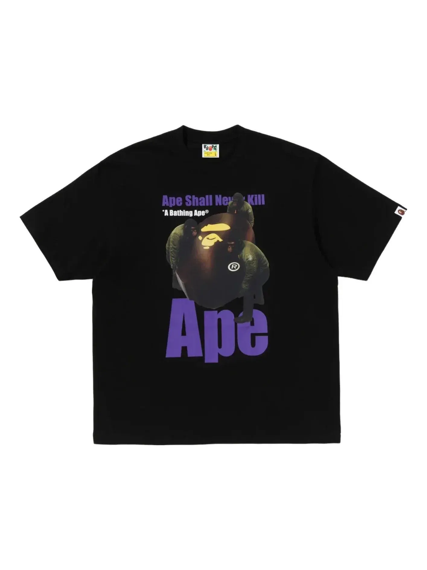 Мужская футболка с принтом Ape Head Photo Print A Bathing Ape — изображение 1 из 2, черный