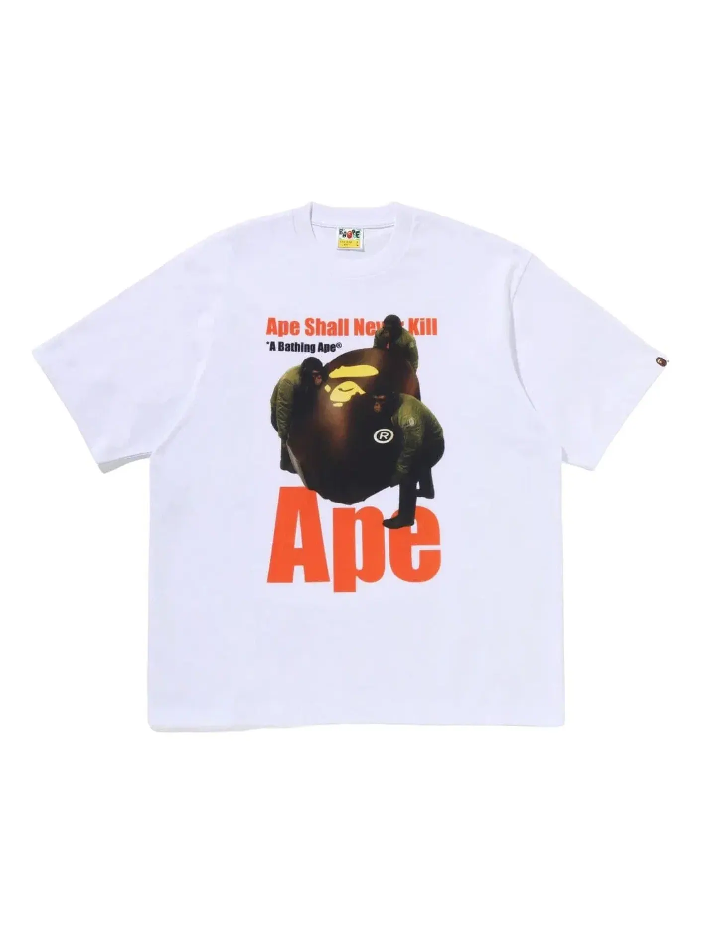 Мужская футболка с фотопринтом Relaxed Fit A Bathing Ape — изображение 1 из 2, белый