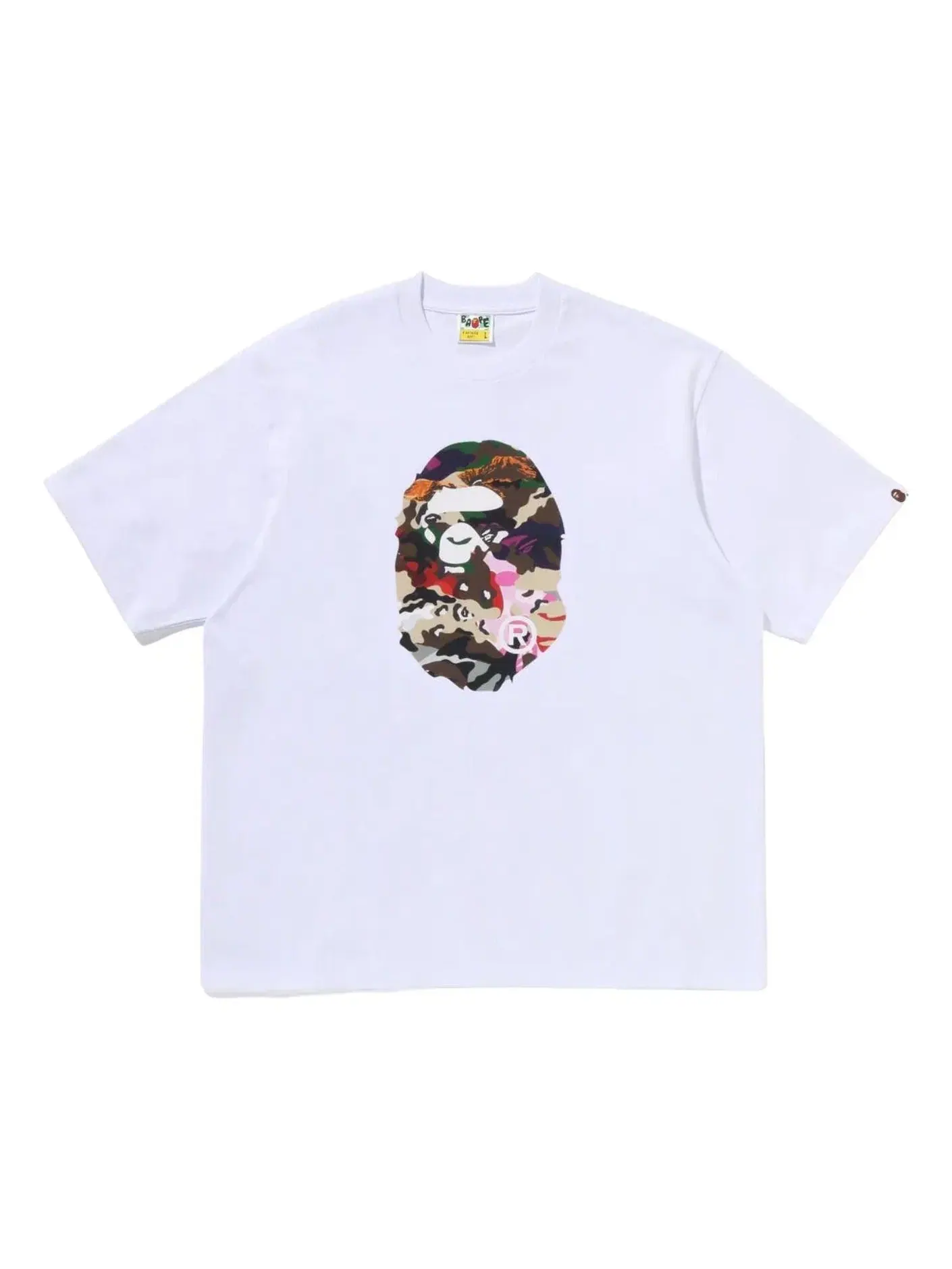 Мужская футболка с принтом A Bathing Ape Hybrid Camo Ape Head Relaxed Fit — изображение 1 из 2, белый