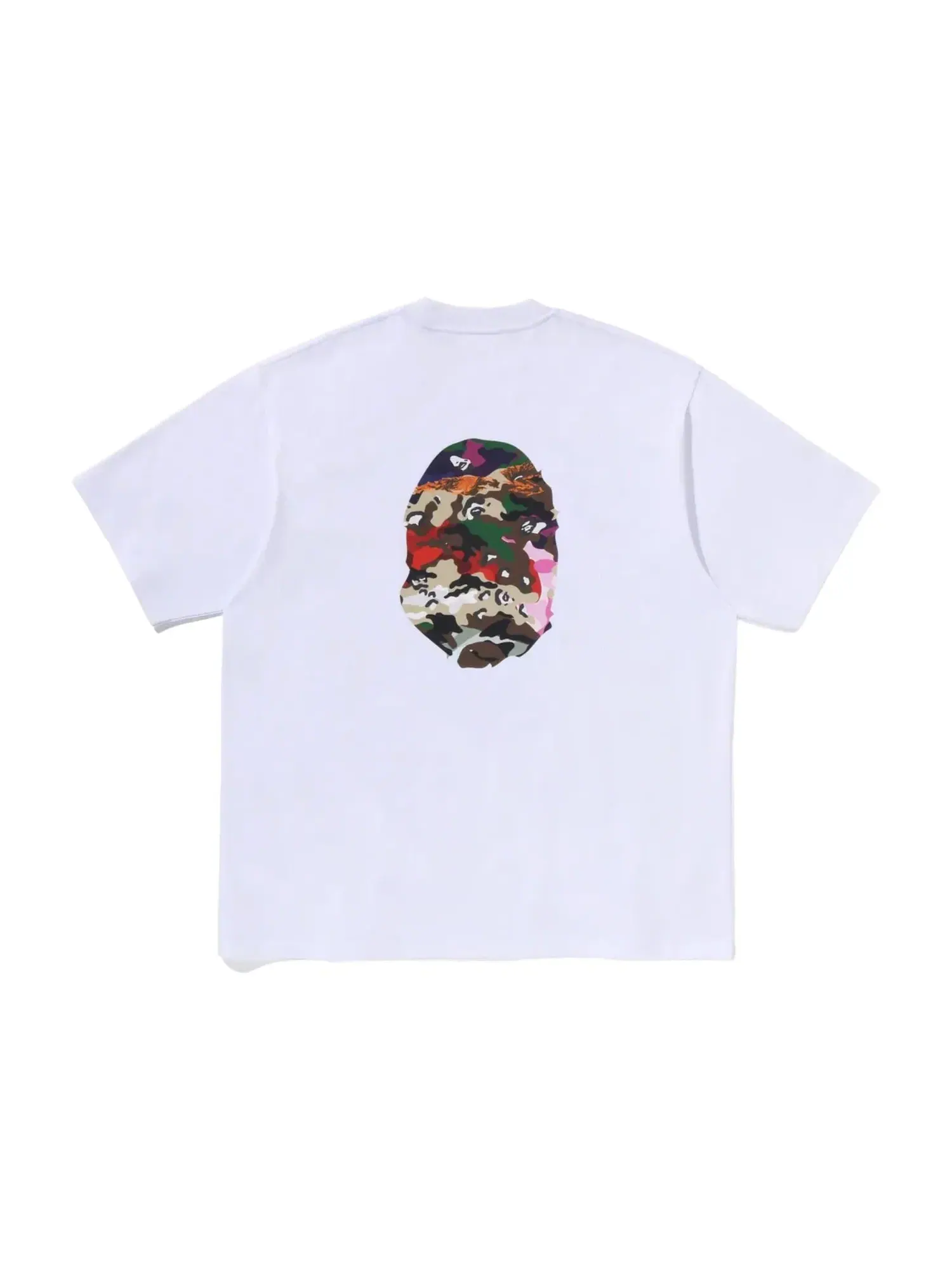 Мужская футболка с принтом A Bathing Ape Hybrid Camo Ape Head Relaxed Fit — изображение 2 из 2, белый