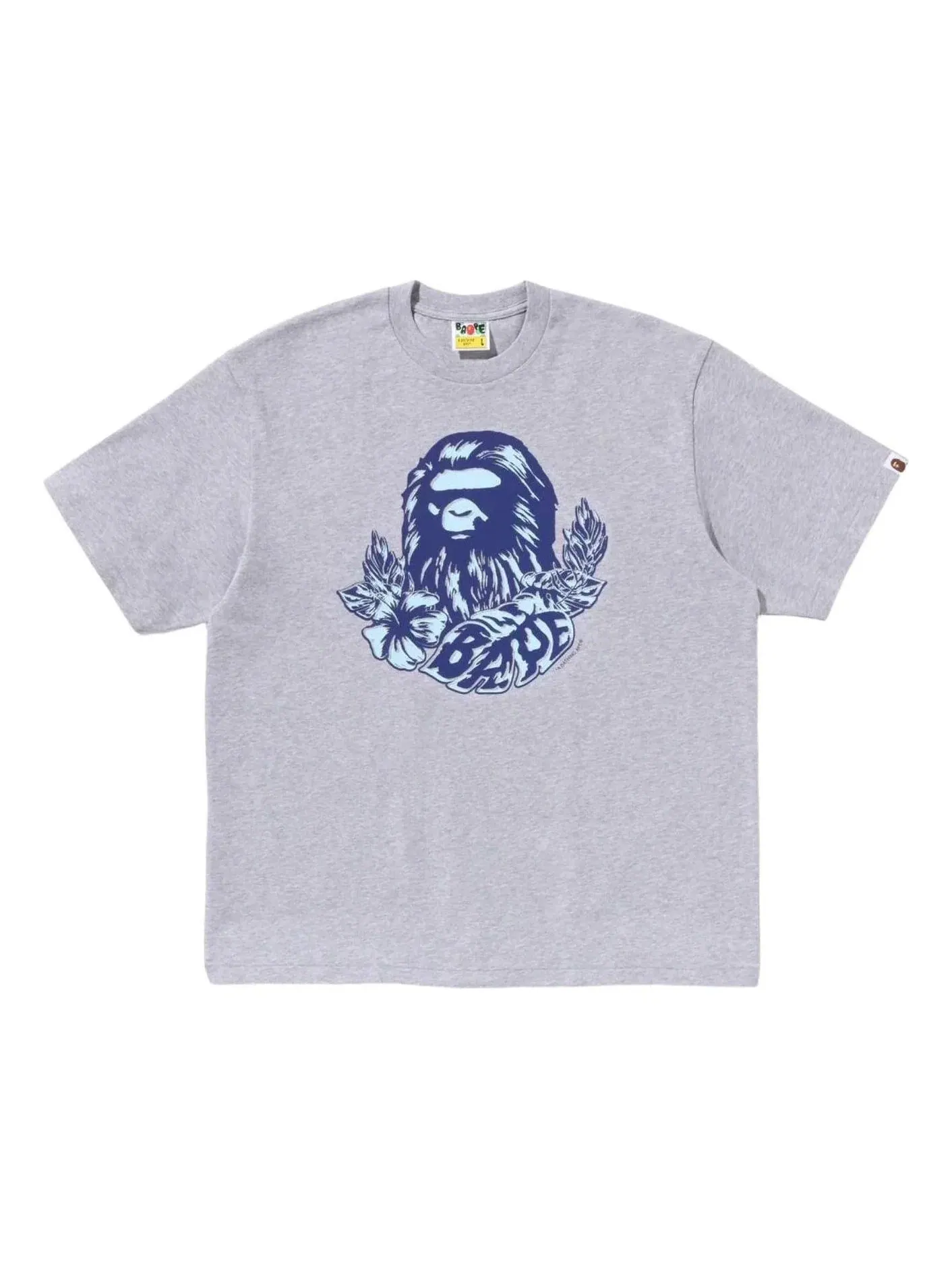 Мужская футболка с принтом Palm Resort Camo Ape Head A Bathing Ape — изображение 1 из 1, серый