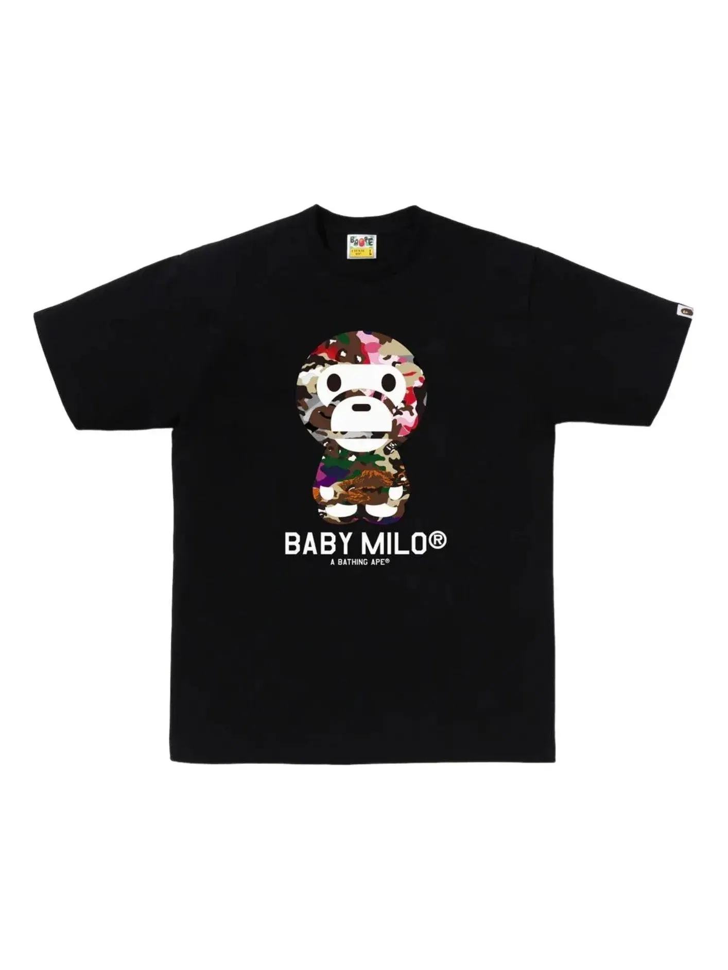 Мужская футболка с принтом Hybrid Camo Baby Milo A Bathing Ape — изображение 1 из 1, черный