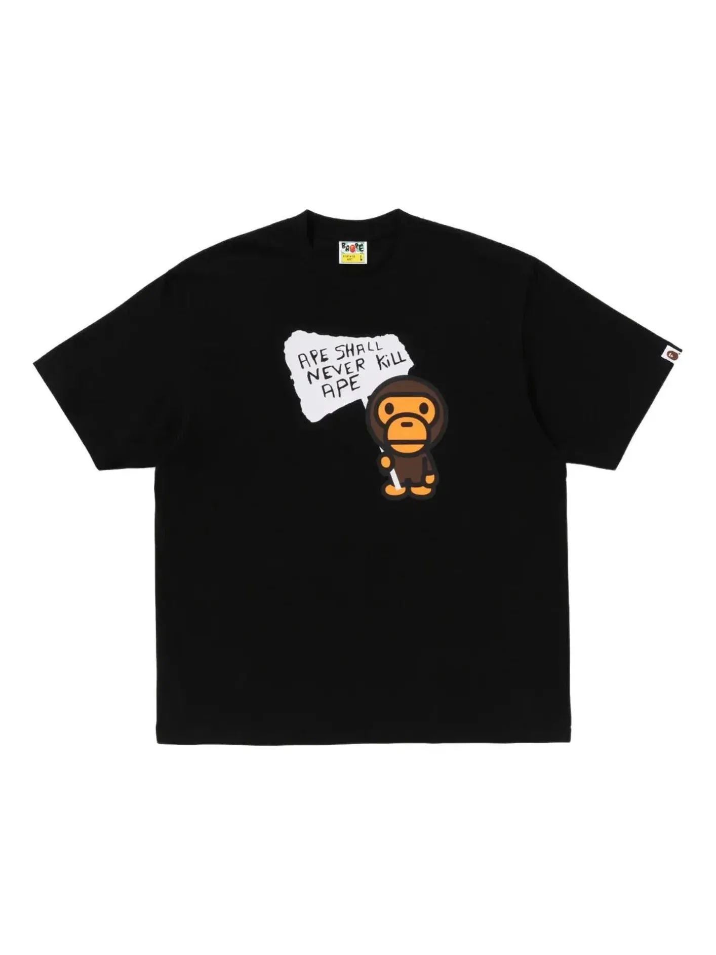 Мужская футболка с принтом Baby Milo Graphic A Bathing Ape — изображение 1 из 2, черный