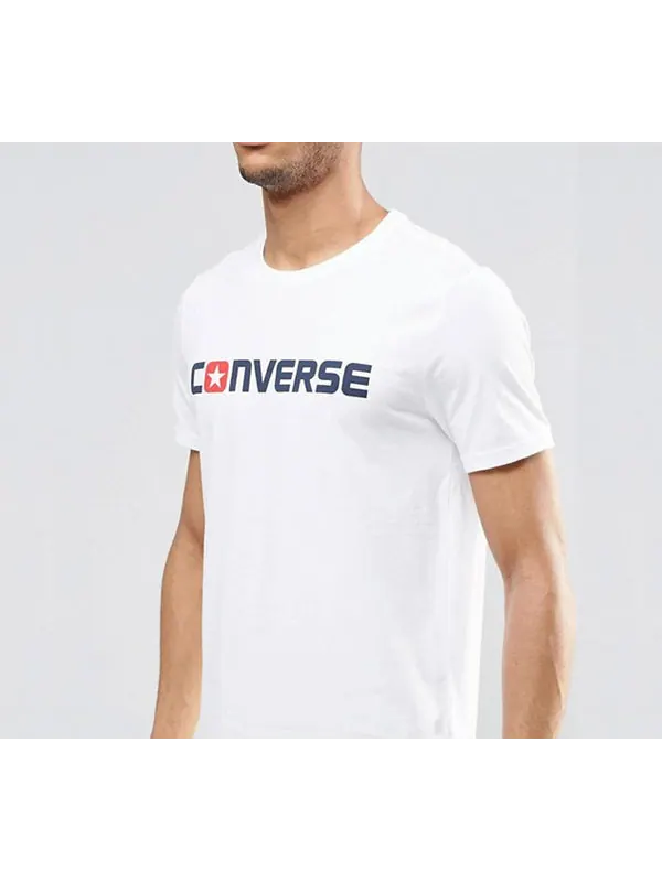 Футболка men's pure cotton alphabet short sleeve white Converse — изображение 3 из 4, белый