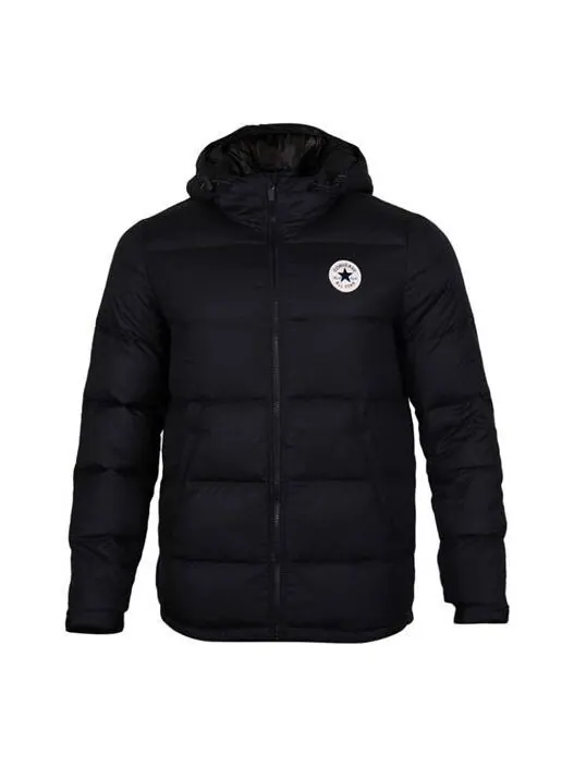 Куртка short hooded sports down warm jacket 'black' Converse — изображение 1 из 2, черный