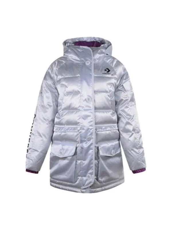 Куртка iridescent sideline down jacket 'silver' Converse — изображение 1 из 2, серебряный