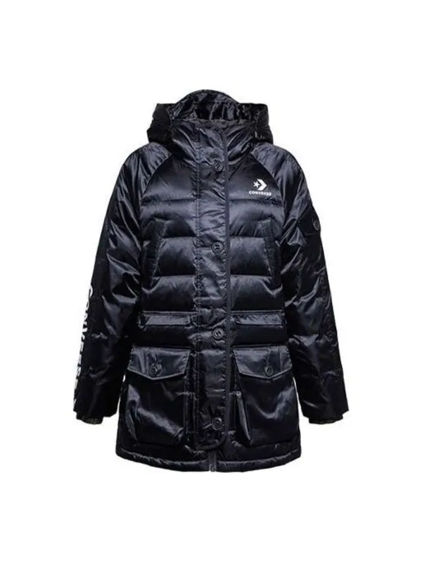 Куртка iridescent sideline down fill jacket 'black' Converse — изображение 1 из 2, черный