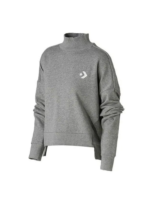 Свитер knit mock neck sweatshirt 'grey' Converse
