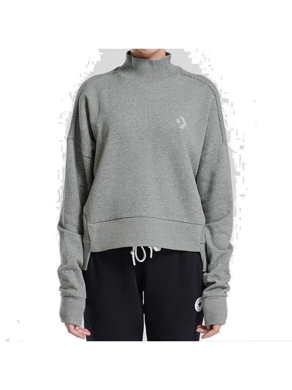 Свитер knit mock neck sweatshirt 'grey' Converse — изображение 3 из 3, серый