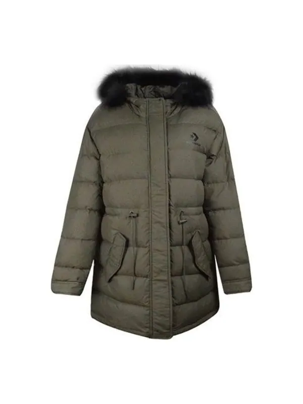 Куртка long down jacket 'green' Converse — изображение 1 из 2, зеленый