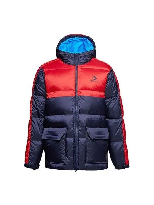 Куртка winter down fill puffer jacket 'navy red' Converse — изображение 1 из 2, темно-синий/красный