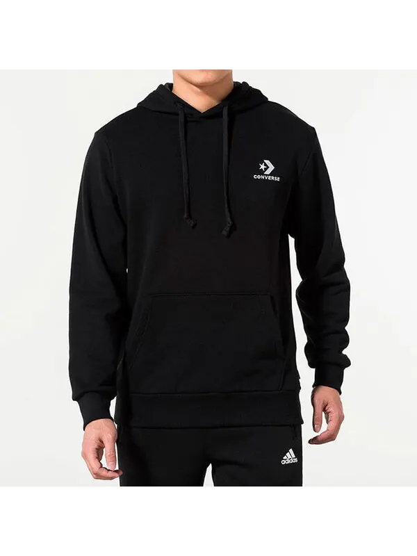 Куртка star chevron embroidered pullover sweatshirt 'black' Converse — изображение 3 из 4, черный