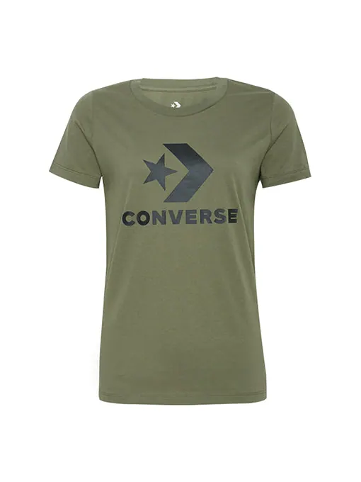 Футболка classic logo printing short sleeve grass green Converse — изображение 1 из 4, зеленый