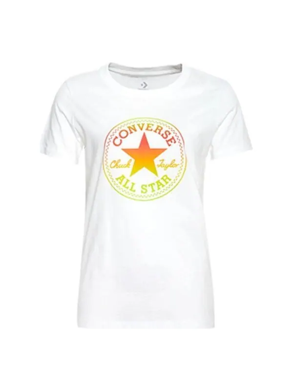 Футболка ombre chuck patch crew t-shirt 'white yellow' Converse — изображение 1 из 3, белый/желтый