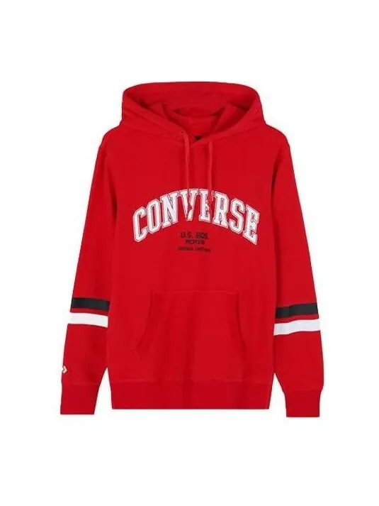 Толстовка collegiate text pullover hoodie 'red' Converse — изображение 1 из 4, красный
