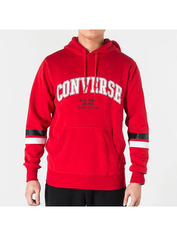Толстовка collegiate text pullover hoodie 'red' Converse — изображение 3 из 4, красный