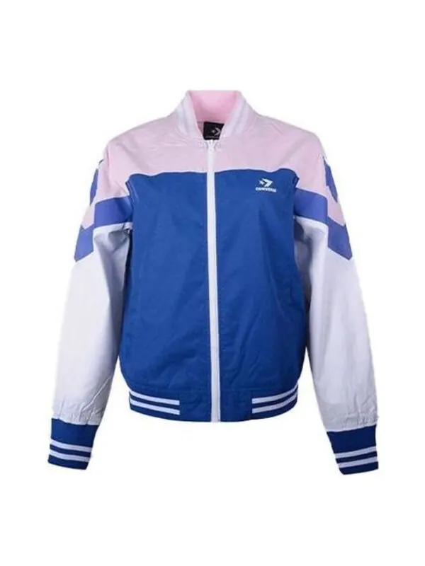 Куртка non-padded baseball bomber 'pink blue white' Converse — изображение 1 из 2, розовый/белый/синий