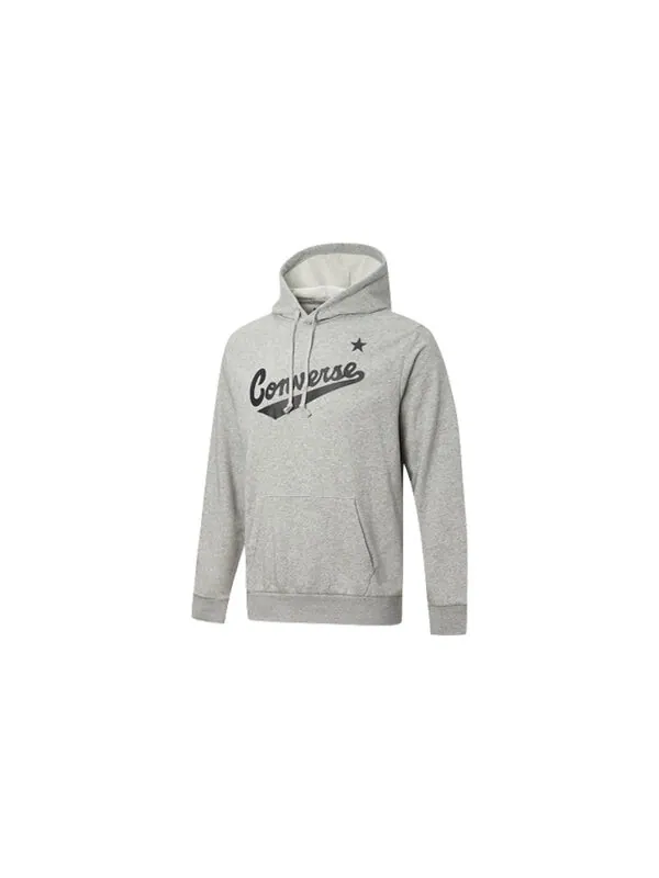 Толстовка Men's Converse Alphabet Logo Printing hooded Drawstring Gray — изображение 2 из 3, серый