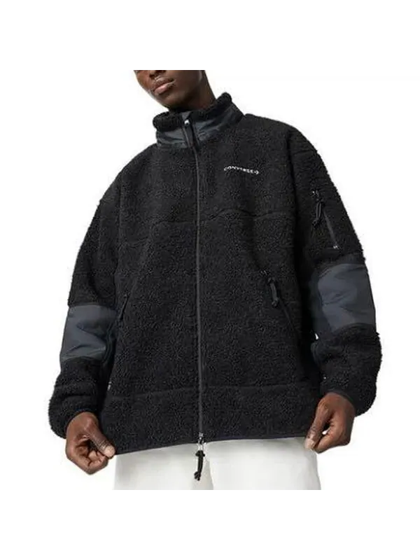 Куртка men's splicing stay warm stand collar jacket black Converse — изображение 4 из 4, черный