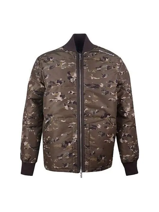 Куртка printed camo mid stand collar down jacket 'camo green' Converse — изображение 1 из 3, зеленый