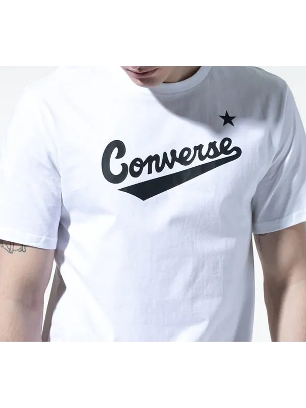 Футболка men's classic alphabet pattern short sleeve white Converse — изображение 4 из 4, белый