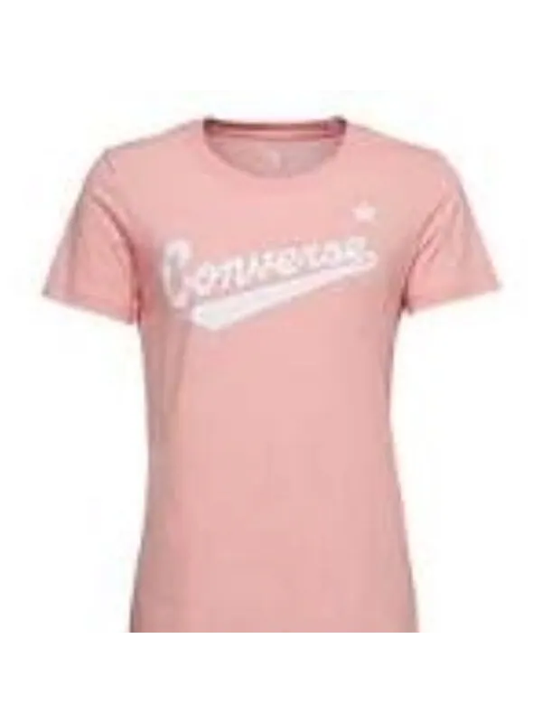 Футболка center front logo t-shirt 'pink white' Converse — изображение 1 из 3, розовый/белый